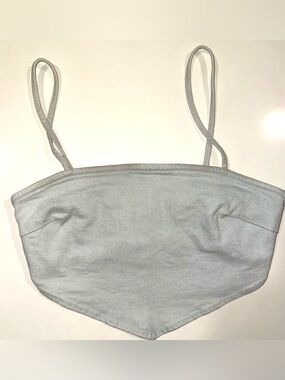 Zara light was denim bandana/handkerchief top